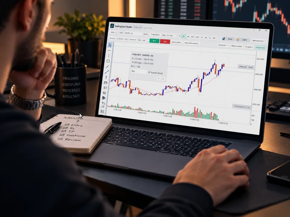 Esegui: trader mentre gestisce una posizione sul replay TradingGym